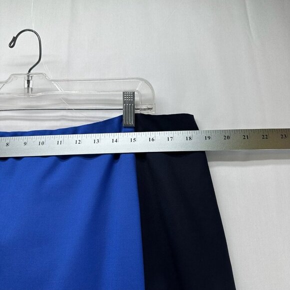 J.CREW Skirt Size 16 Pencil Straight Side Panel Vented Wool Blue Black - Picture 7 of 8